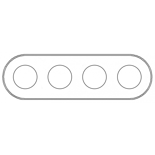  Рамка Venezia Oval Дуб 4-постовая Fontini 35804152