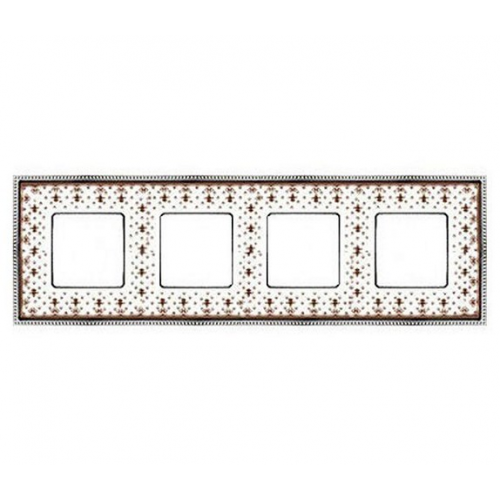  Рамка Belle Epoque Porcelain Brown LYS / bright chrome 4-постовая гор/верт. Fede FD01474MACB