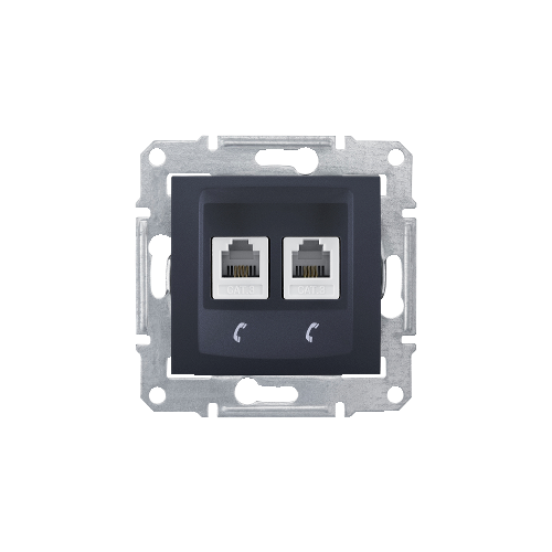  Телеф. розетка х2, графит Schneider Electric SDN4201170