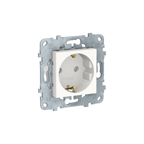  Розетка с заземлением, со шторками, винт. зажим, 16 А, 250 В, Белый Schneider Electric NU503718