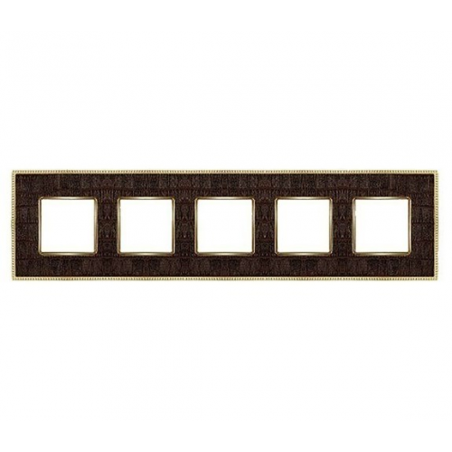  Рамка Belle Epoque Tapestry Alicoco brown / bright gold 5-постовая гор/верт. Fede FD01445AOB