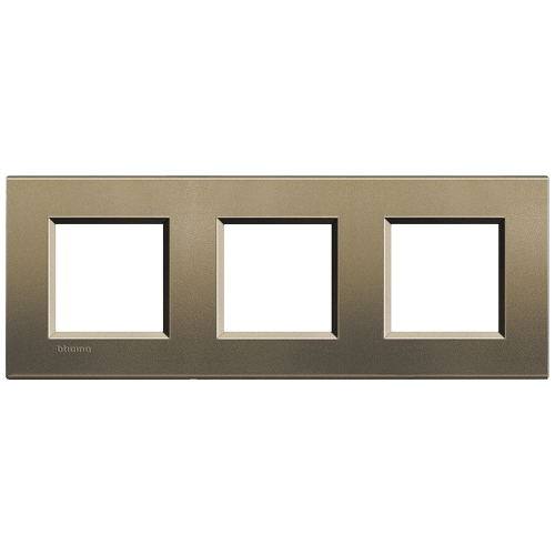  Рамка LivingLight Квадрат Коричневый шелк 2+2+2 модуля Bticino LNA4802M3SQ