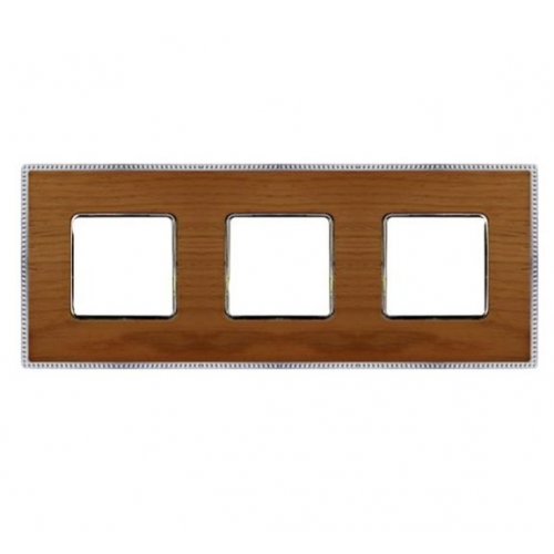 Рамка Belle Epoque Wood Cherry / Bright chrome 3-постовая гор/верт. Fede FD01453CCB