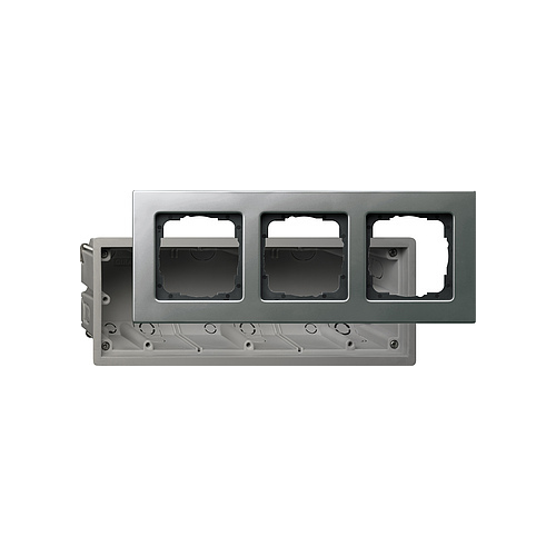  Монтажная коробка Е22 трехместная с рамкой Gira E22 2883202