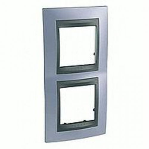  Рамка Unica Top Берилл / Графит 2-постовая вертикальная Schneider Electric MGU66.004V.298