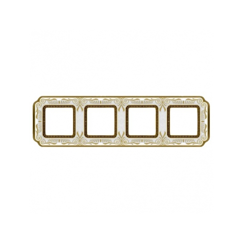  Рамка Smalto Italiano Firenze Pearl white 4-постовая Fede FD01364OPEN