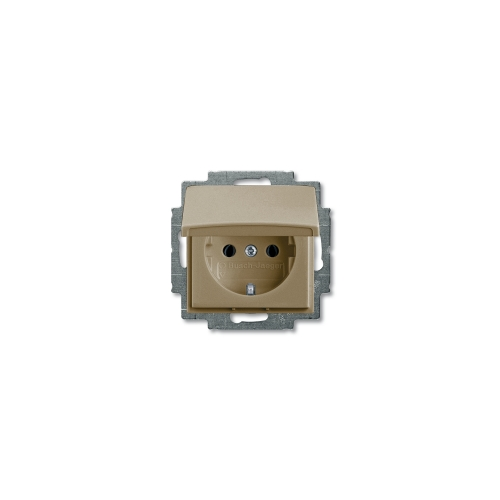  (20 EUK-93-507), Розетка SCHUKO 16А 250В, с крышкой, серия Basic 55, цвет шампань, ABB 2018-0-1498