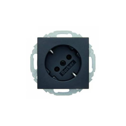  Штепсельная розетка SCHUKO 45° цвет: антрацит, матовый B.1/B.3/B.7 Glas Berker 47271606