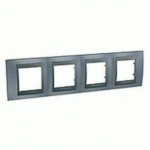  Рамка Unica Top Грей / Графит 4-постовая Schneider Electric MGU66.008.297