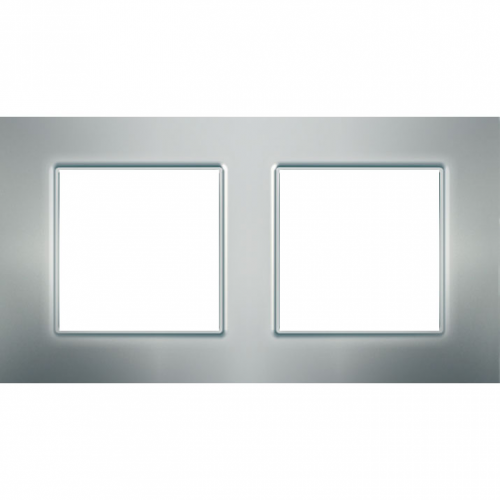  Рамка Unica Quadro Серебро 2-постовая Schneider Electric MGU6.704.55