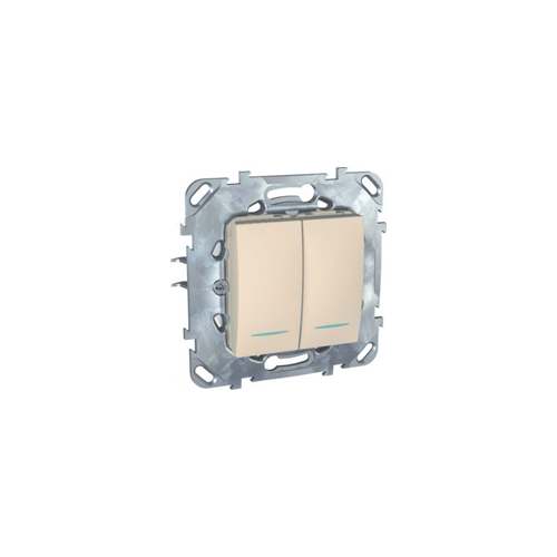  Двухклавишный переключатель (сх.6+6) с инд. ламп бежевый Schneider Electric MGU5.0303.25NZD