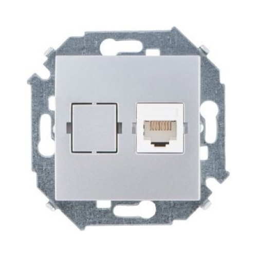 Розетка компьютерная RJ45 кат.5e (AMP), алюминий Simon 15 1591551-033