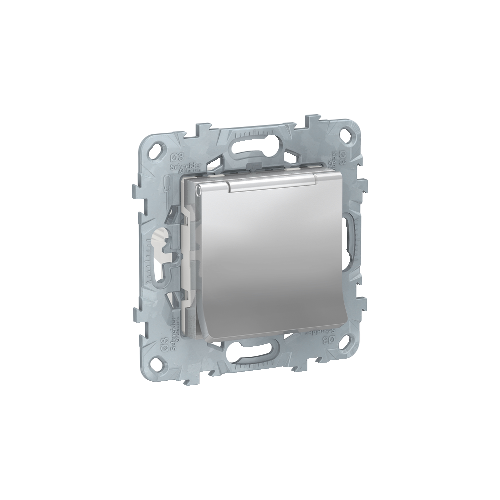  Розетка с заземл., со шторками, с крышкой, 16 А, 250 В, IP40, Алюминий Schneider Electric NU503730TA
