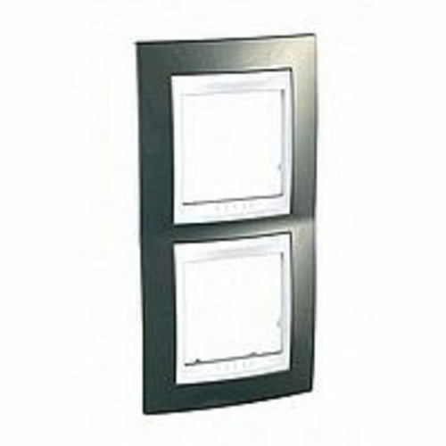  Рамка Unica Хамелеон шампань / Белый 2-постовая вертикальная Schneider Electric MGU6.004V.824