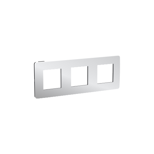  Рамка Unica Studio Metal Хром / Антрацит 3-постовая Schneider Electric NU280656