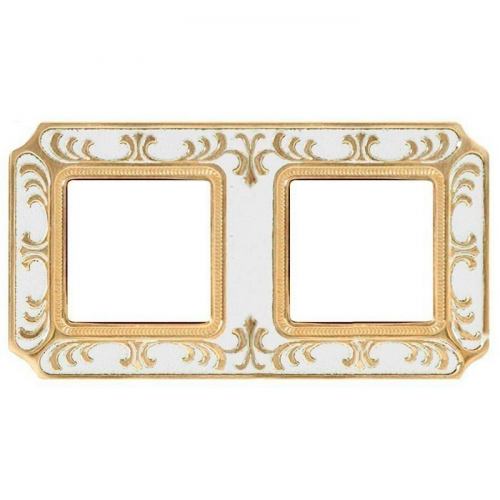  Рамка Smalto Italiano Siena Pearl white 2-постовая Fede FD01352OPEN