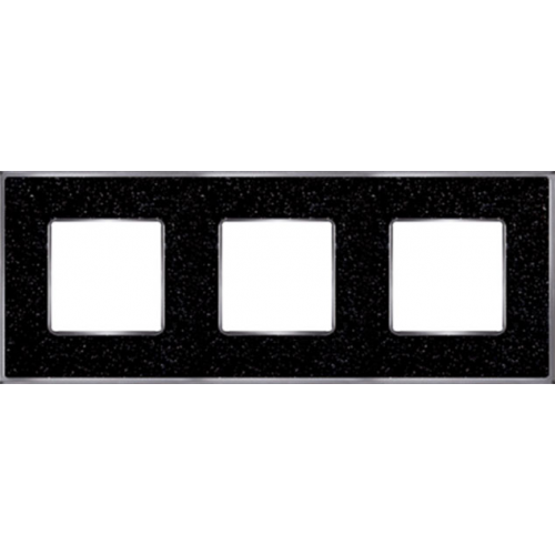  Рамка Vintage Corinto Blackquartz / Хром 3-постовая Fede FD01333BQCB