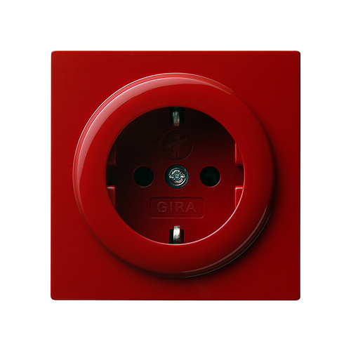  Розетка с защитой от детей Красный Gira S-color 045343