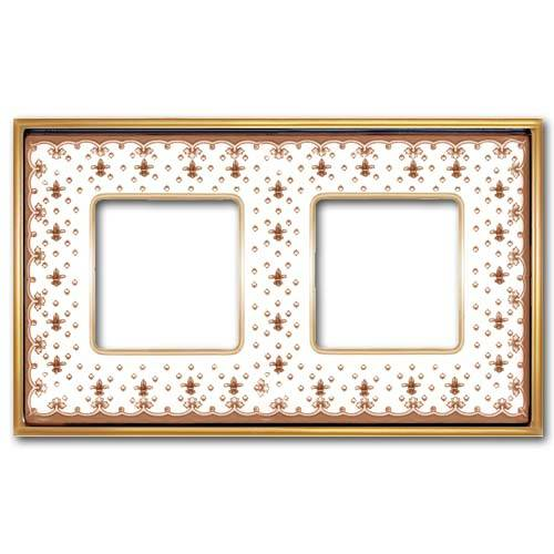  Рамка Vintage Porcelain Brown LYS / Золото 2-постовая Fede FD01342MAOB