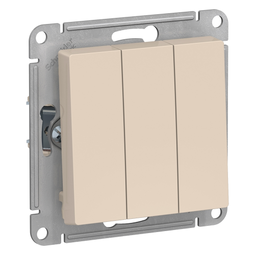  Atlasdesign 3-клавишный Выключатель, сх.1+1+1, 10АХ, механизм, Бежевый Schneider Electric ATN000231