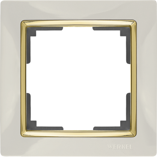  Рамка на 1 пост (слоновая кость/золото) Snabb Werkel a035247 WL03-Frame-01-ivory-GD