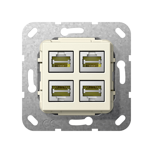  Разъем MJ RJ45 Cat 6A 10 GB 4 местн. LSA Plus Кремовый Кремовый Gira 569901