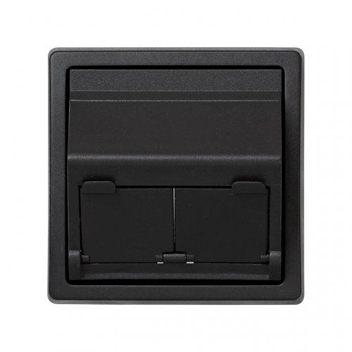  Адаптер на 2 коннектора RJ45 (KEYSTONE, AMP, Brand-Rex, KRONE), наклонное подключение, Simon 73 Loft, гра 73086-62