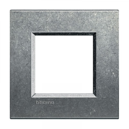  Рамка LivingLight Квадрат Серый 2-модульная Bticino LNA4802NA