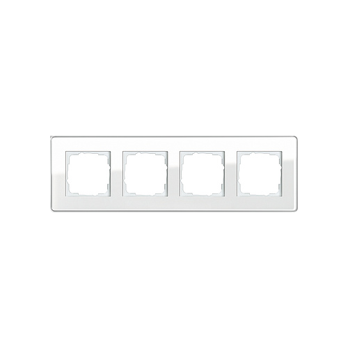  Рамка Esprit Glass C Белое стекло 4-постовая Gira 0214512
