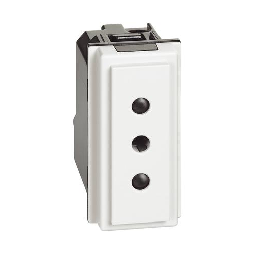 Bticino Living Now - розетка 2 +T 10A 250Vac бел. KW4113