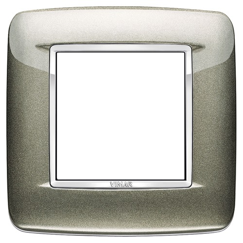  Рамка Eikon Chrome Round Титан металлик 2 модуля Vimar 20672.C08