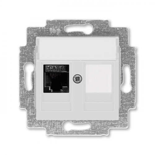 Розетка телефонная ABB Levit RJ45 категория 6 и заглушка серый 5014H-A61017 16W 2CHH296117A6016
