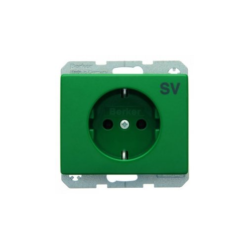  Штепсельная розетка SCHUKO с надписью цвет: зеленый, с блеском Arsys Berker 47150073