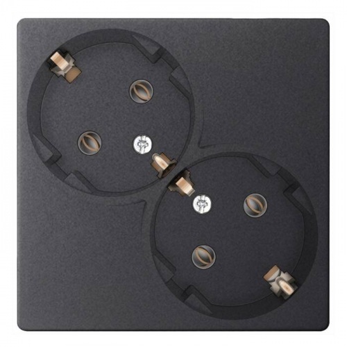  Розетка 2х2К+З Schuko без штор, графит Simon 24 2450459-038