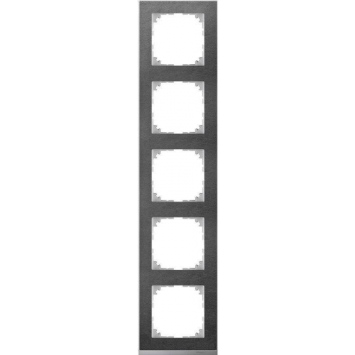  Рамка M-Pure Decor Сланец / Алюминий 5-постовая Merten MTN4050-3669