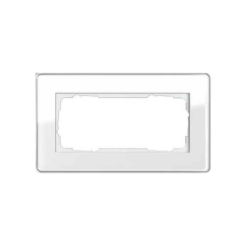  Рамка без перегородки Esprit Glass C Белое стекло 2-постовая Gira 1002512