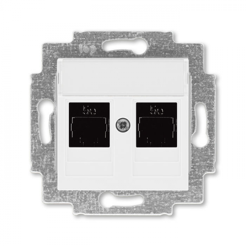 Розетка телефонная ABB Levit двойная 2хRJ45 категория 5e белый 5014H-A51018 03W 2CHH295118A6003