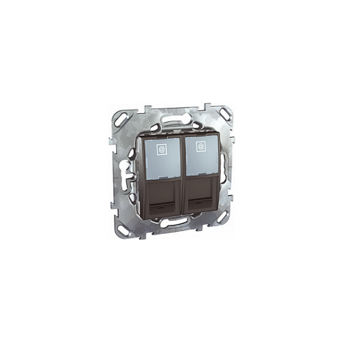  Компьютерная розетка 2хRJ45 кат. 6, графит Schneider Electric MGU5.2424.12ZD
