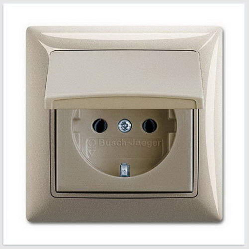  (20 EUCKD-93-50), Розетка SCHUKO 16А 250В, IP44, в сборе, серия Basic 55, цвет шампань, ABB 2018-0-1501