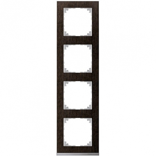  Рамка M-Pure Decor Венге / Алюминий 4-постовая Merten MTN4040-3671
