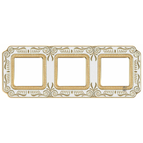  Рамка Smalto Italiano Firenze Pearl white 3-постовая Fede FD01363OPEN