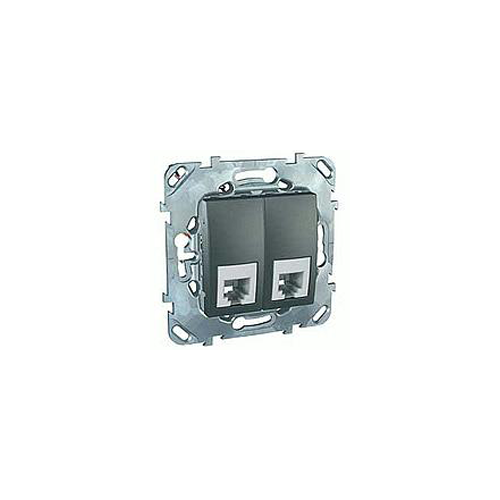  Телефонная розетка 2хRJ11 (4 конт), графит Schneider Electric MGU5.9090.12ZD