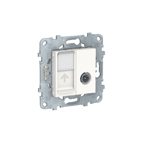  Розетка TV одиночная + комп. RJ45 кат.6 UTP, 1 Модуль, Белый Schneider Electric NU547018