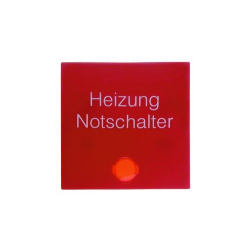  Клавиша с красной линзой и надписью "Heizung Notschalter" цвет: красный, с блеском S.1/B.3/B.7 Glas Berker 16218902