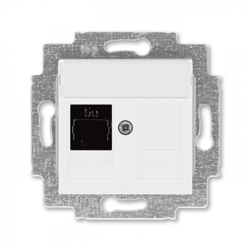 Розетка телефонная ABB Levit RJ45 категория 5e и заглушка белый 5014H-A51017 03W 2CHH295117A6003