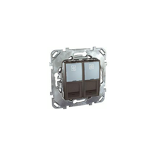  Компьютерная розетка 2хRJ45 кат. 5е, с полем для надписи, графит Schneider Electric MGU5.2020.12ZD
