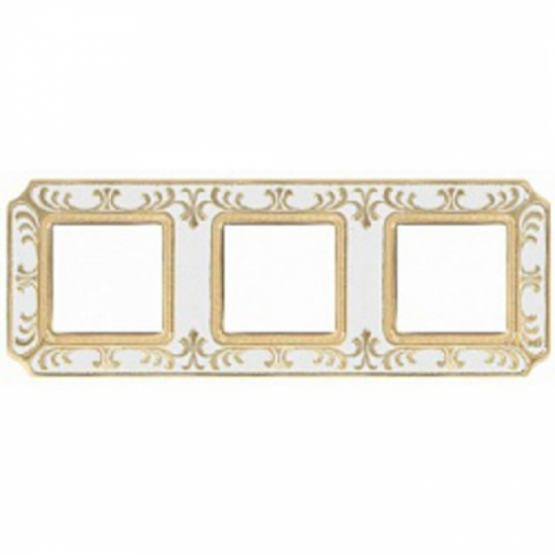  Рамка Smalto Italiano Siena Pearl white 3-постовая Fede FD01353OPEN
