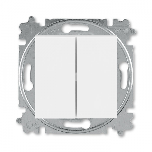Выключатель двухклавишный ABB Levit белый / ледяной 3559H-A05445 01W 2CHH590545A6001