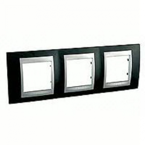  Рамка Unica Top Родий / Алюминий 3-постовая Schneider Electric MGU66.006.093