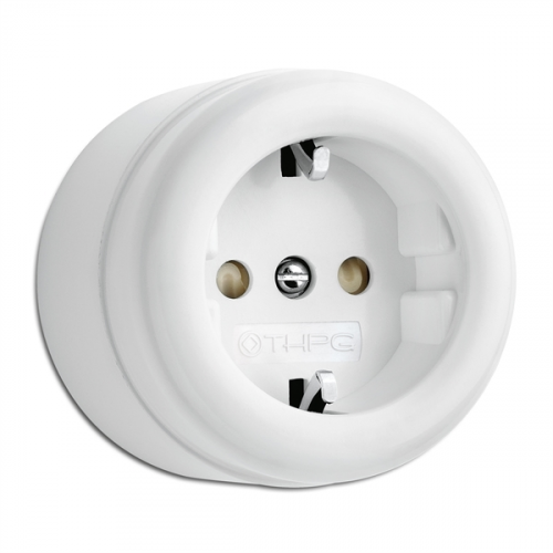 Накладная розетка IP20 Duroplast 16A, AC 250V, Безвинтовые зажимы. С защитой от детей. С винтовыми зажимами. THPG 184199